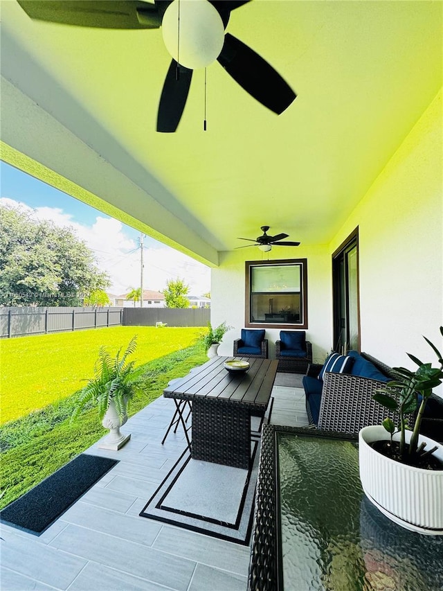 view of patio featuring an outdoor hangout area