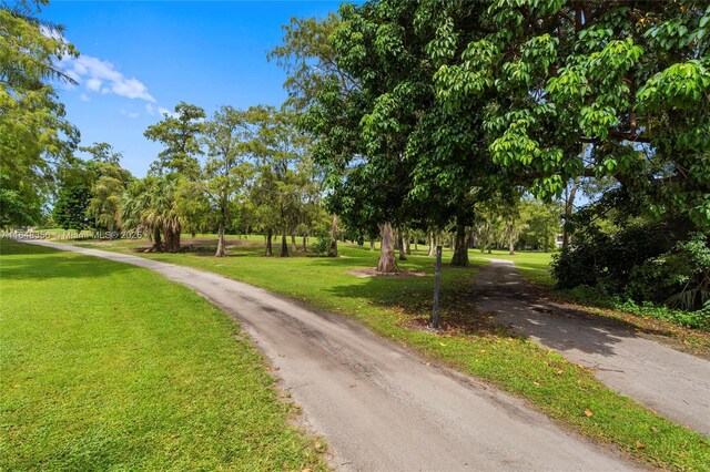 view of community featuring a lawn