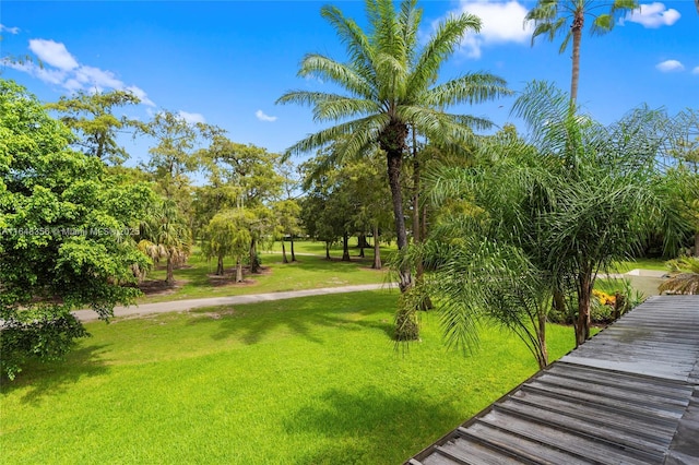 8145 Lagos De Campo Blvd Unit D-1, Tamarac, FL 33321 - view of community featuring a lawn and view of wooded area