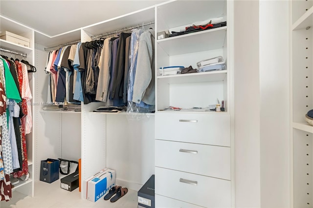 view of walk in closet