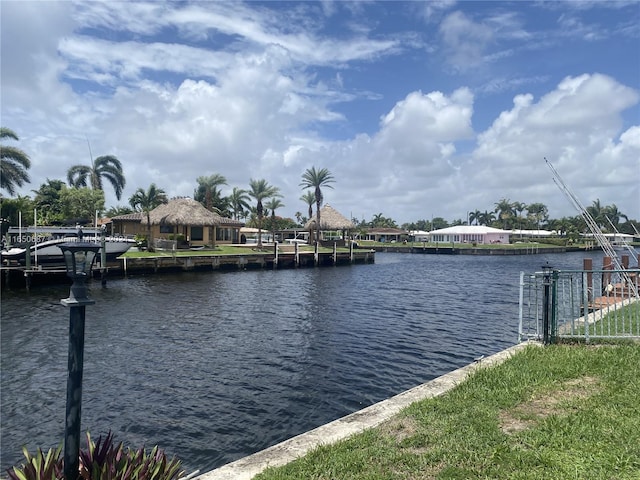 water view with a dock