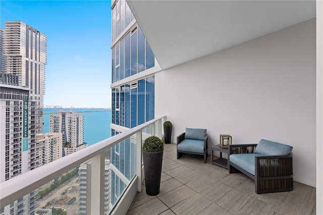 balcony with a water view