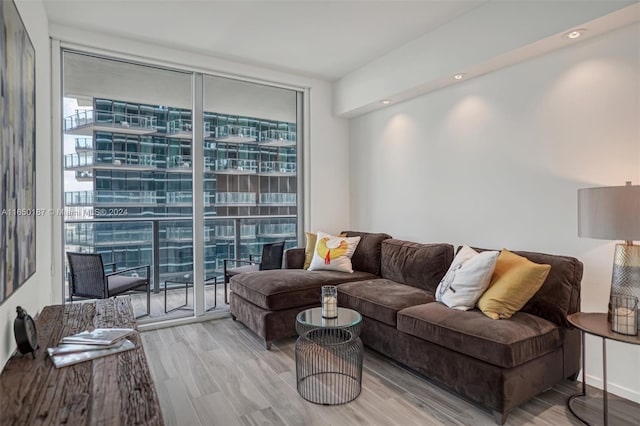 801 S Miami Ave Unit 2509, Miami, FL 33130 - living room with expansive windows and wood finished floors