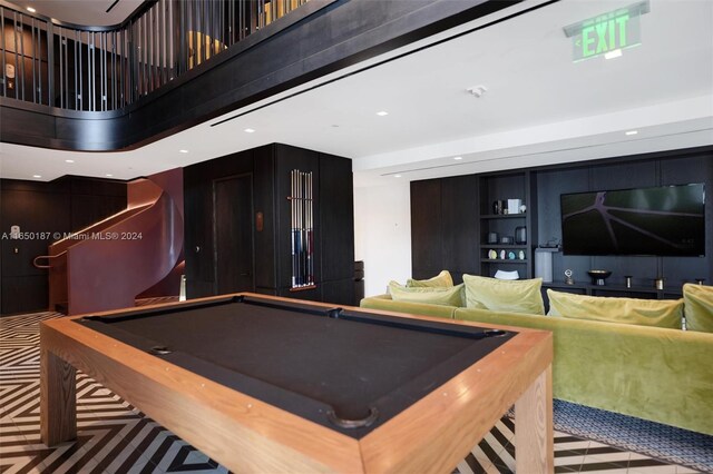 801 S Miami Ave Unit 2509, Miami, FL 33130 - recreation room with billiards table and recessed lighting