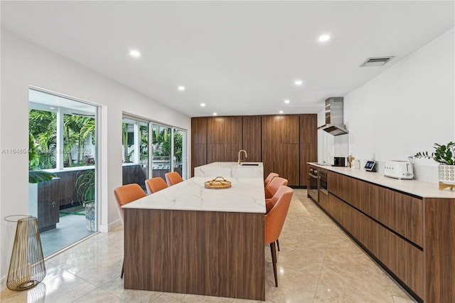 dining room featuring recessed lighting and visible vents