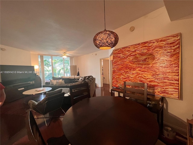 510 NW 84 Th Ave Unit 324, Plantation, FL 33324 - dining space with floor to ceiling windows and a ceiling fan