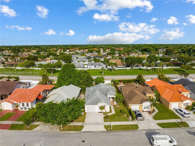 drone / aerial view with a residential view