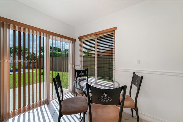 view of dining area