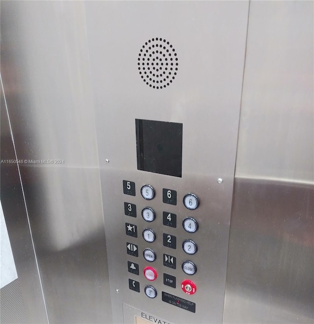 interior details featuring elevator