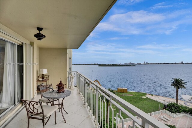 balcony with a water view