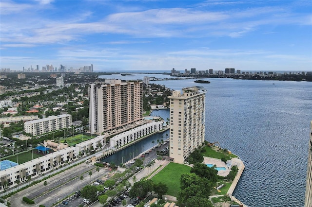 11111 Biscayne Blvd Unit 7F, Miami, FL 33181 - birds eye view of property with a water view and a city view