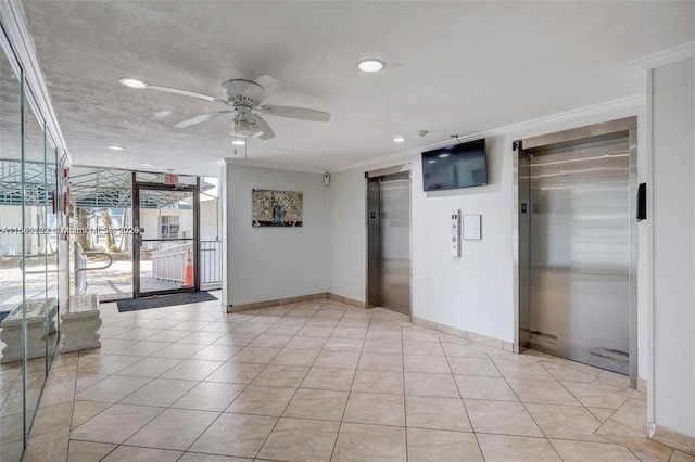 17620 Atlantic Blvd Unit 315, Sunny Isles Beach, FL 33160 - lobby featuring floor to ceiling windows, ornamental molding, and recessed lighting