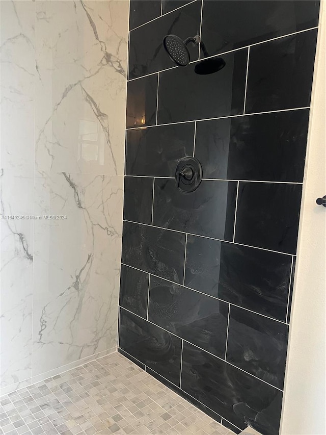 interior details with tiled shower