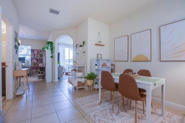 view of tiled dining space