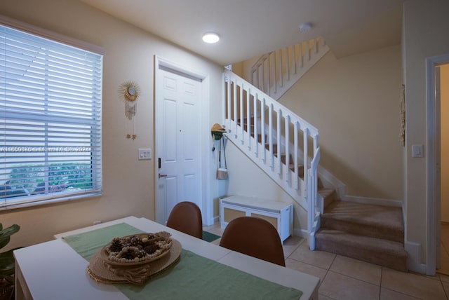 view of tiled dining area