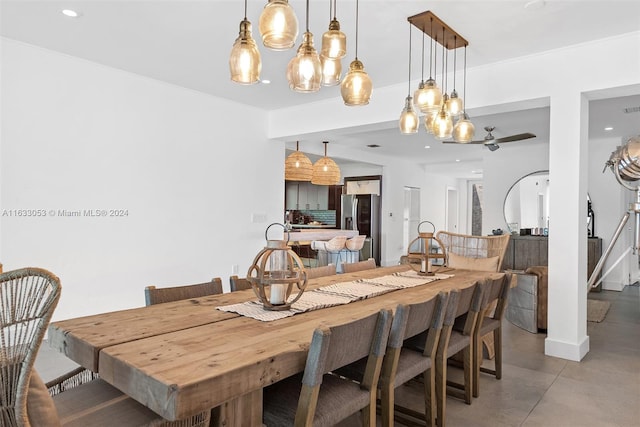 dining room featuring concrete floors