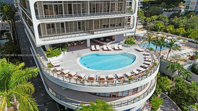 view of pool featuring a patio area