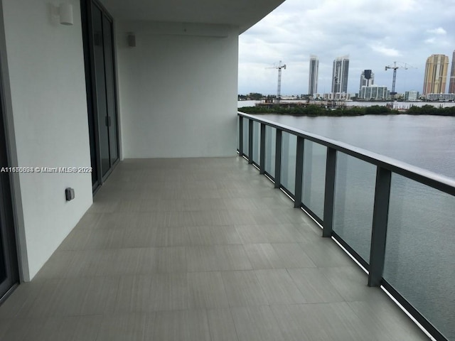 balcony with a water view