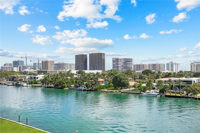 water view with a city view