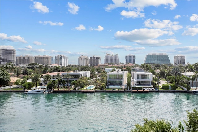 property view of water featuring a city view