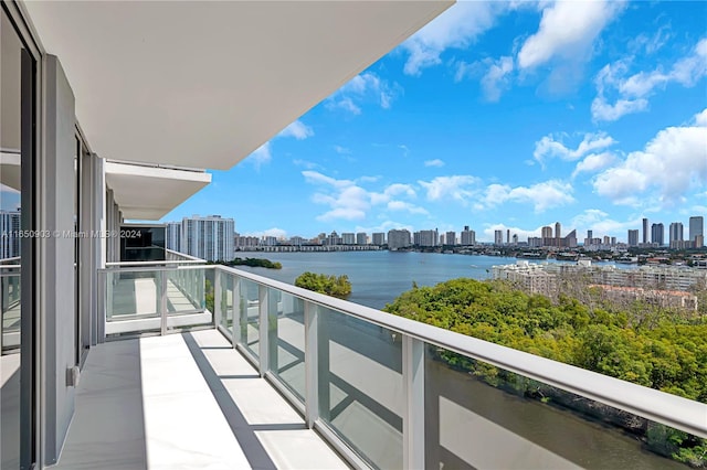 balcony with a water view