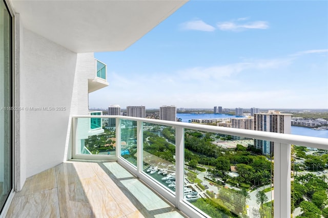 balcony with a water view