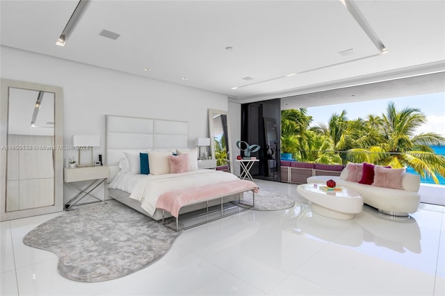 bedroom featuring tile patterned flooring