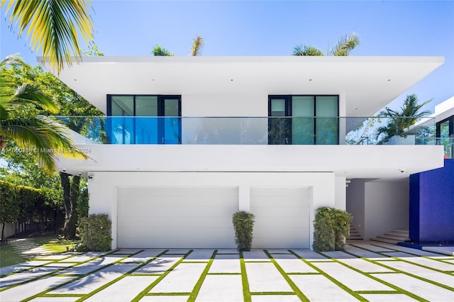 contemporary house featuring a garage