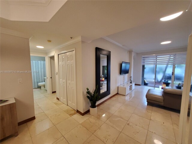 corridor with ornamental molding