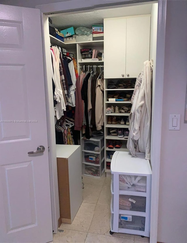 view of walk in closet