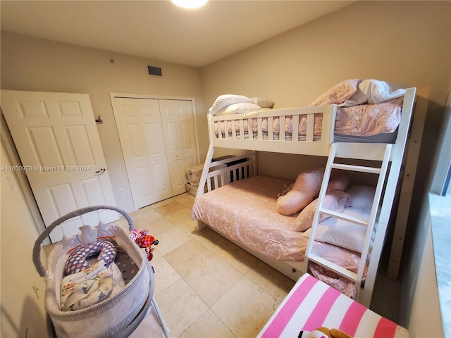 bedroom featuring a closet