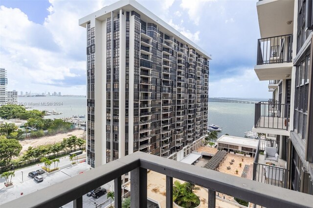 balcony with a water view