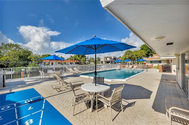 view of pool with a patio area