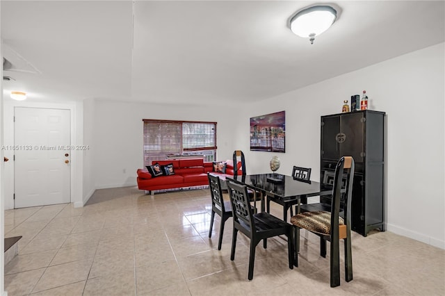 view of tiled dining space