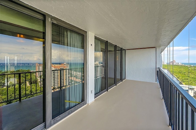 balcony with a water view