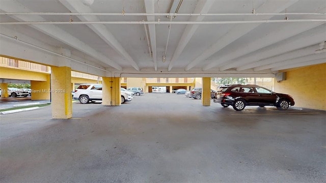 garage with a carport