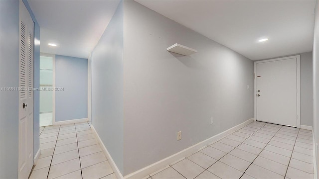 interior space with light tile patterned floors