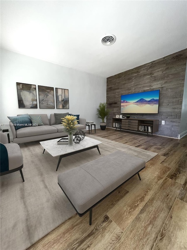 living room featuring wood-type flooring