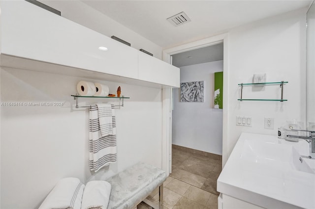 bathroom featuring vanity and tile patterned floors