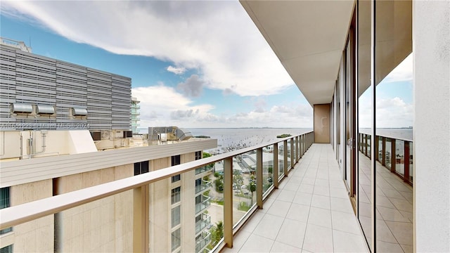 balcony with a water view