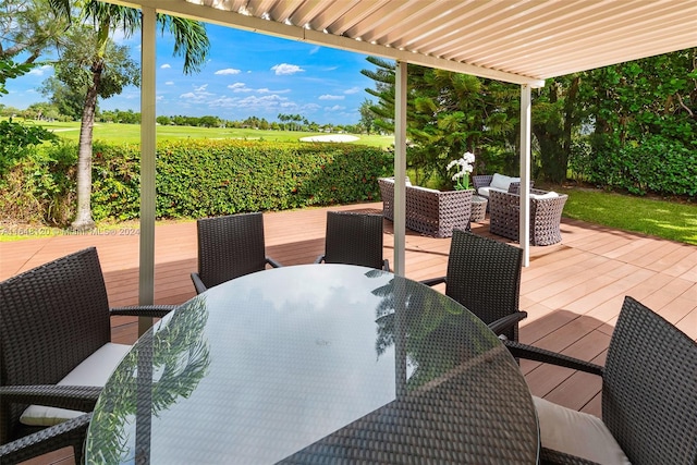 deck featuring an outdoor hangout area