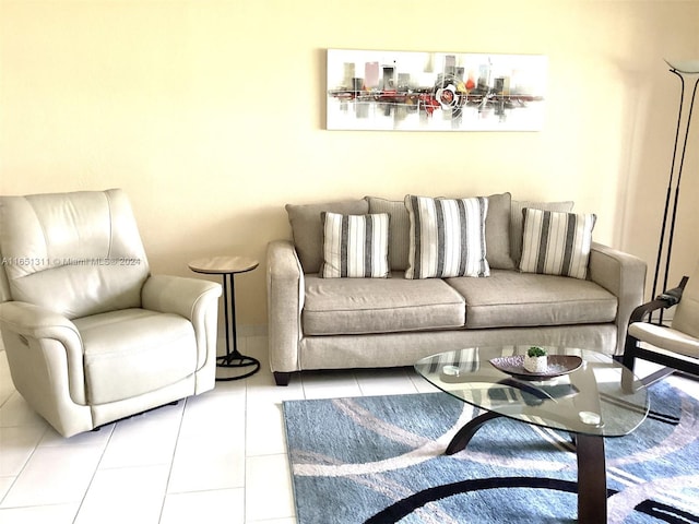 view of tiled living room