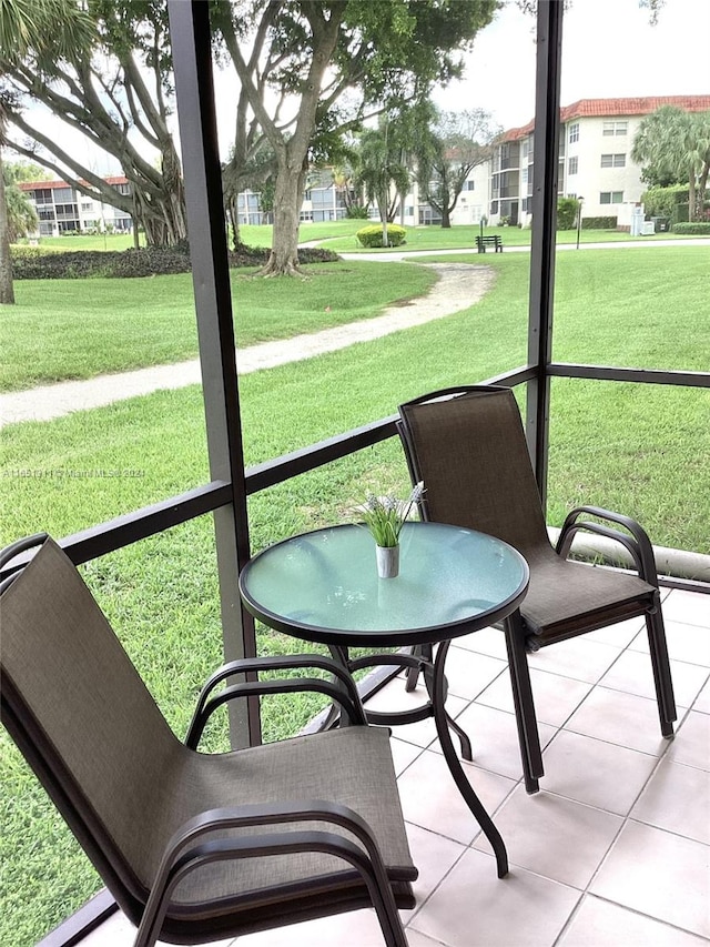 view of sunroom