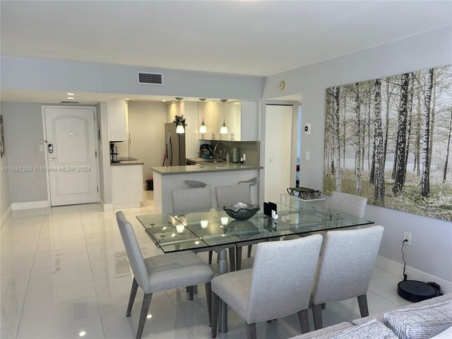 view of tiled dining area