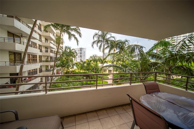 balcony featuring a city view