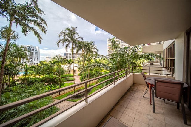 balcony with a city view