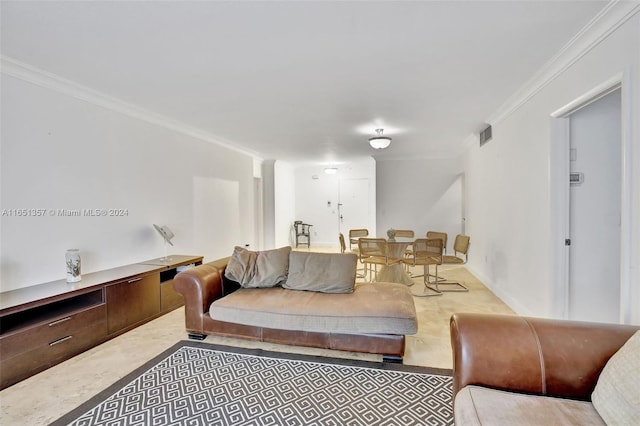 9801 Collins Ave Unit 3T, Bal Harbour, FL 33154 - living room with crown molding and visible vents
