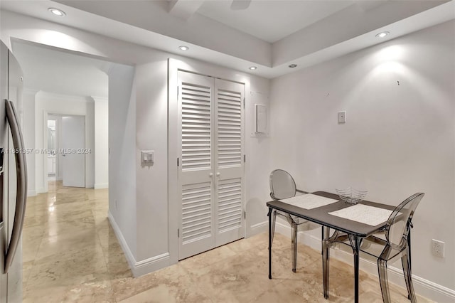 9801 Collins Ave Unit 3T, Bal Harbour, FL 33154 - office area with baseboards and recessed lighting