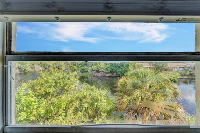 exterior details with a water view