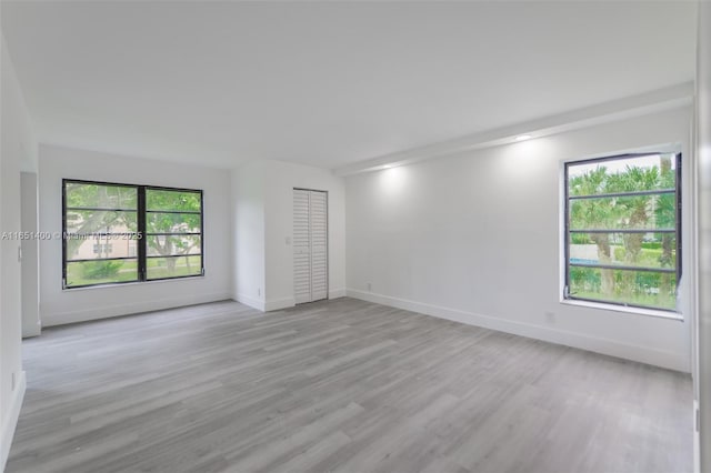 empty room featuring light wood-type flooring